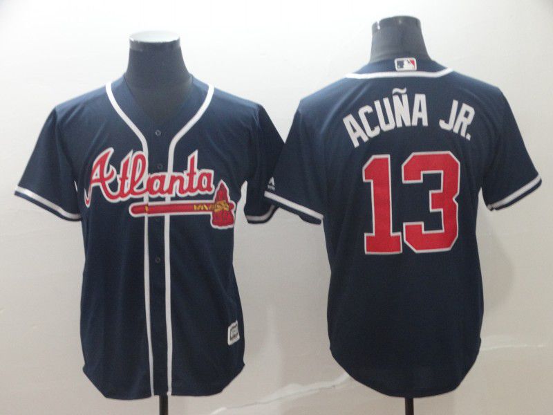 Men Atlanta Braves #13 Acuna jr Blue Game MLB Jersey->atlanta braves->MLB Jersey